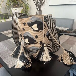 Hobo Black and Cream Tote Bag